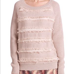 Haute Hippie mauve fringe sweater sz M